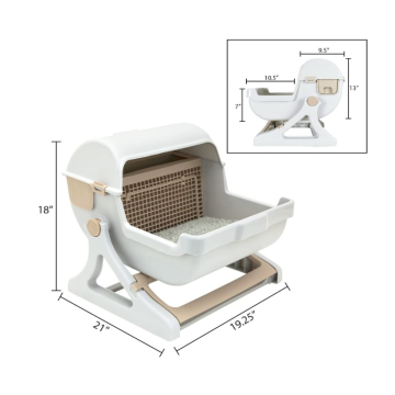 Caja de arena de gato de limpieza rápida semiautomática para mascotas