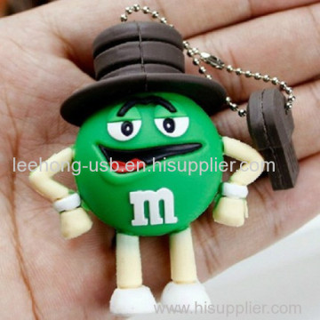 Eco-friendly Material Soft Pvc Cartoon Figure Gift Usb Flash Drive 