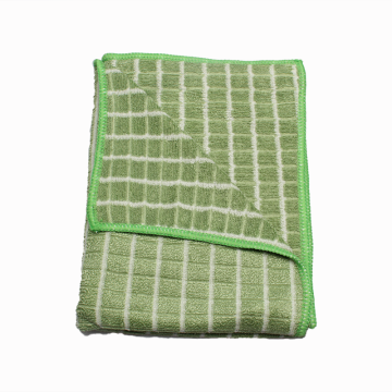 Environmental Bamboo Grid Dish Cloth for Cleaning