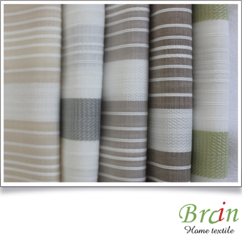 sun block sheer vertical stripe polyester curtain fabric