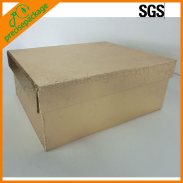 gold kraft rigid cardboard paper gift packing box