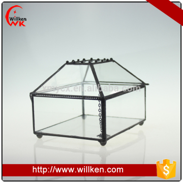 Wholesale handmade glass jewel case decorative ring box