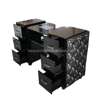 black nail tech tables station with 6 drawers dust collector nail tables
