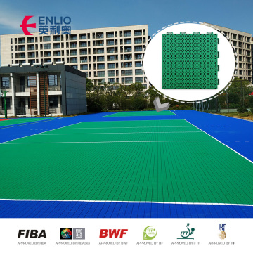 Plastic tiles outdoor basketball court