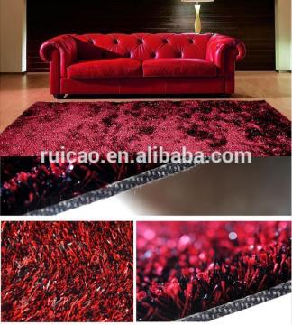 100% polyester red silk carpet