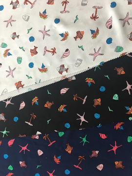 Marine Plants Rayon Poplin Printing Broad Width Fabric