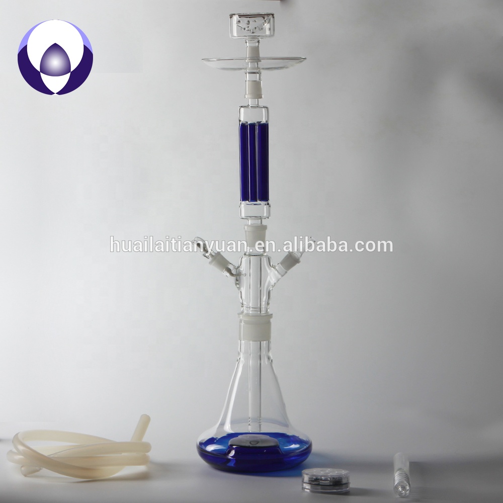 Customized hand blown led borosilicate glass pipe glass shisha hookah