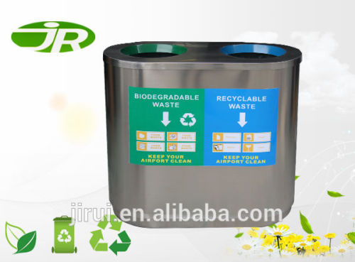 high quality 2 compartments waste bin for out door