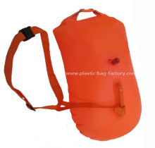 Bright Orange Dry Bag Inflatable Safer Swimmer Buoy For Open Water Swimming
