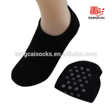 Plain black moisture non slip spa sock for women