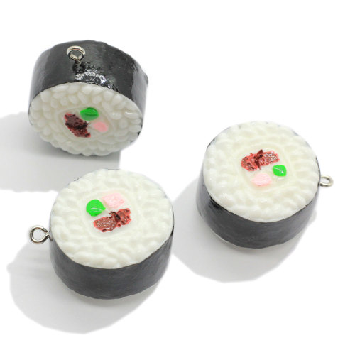 100Pcs Cute 3D Resin Sushi Simulation Miniature Japan Food Charm Kawaii Miniature Japanese Resin Sushi Pendants For DIY Decor