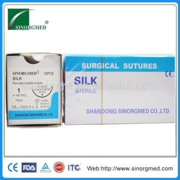 Silk Black Braided Non absorbable Disposable Surgical Sutures