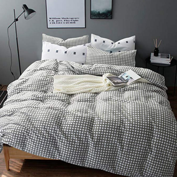 CVC 25/75 Grey Plaid Duvet Covers