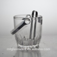 Solid material glass rectangular lighted ice bucket