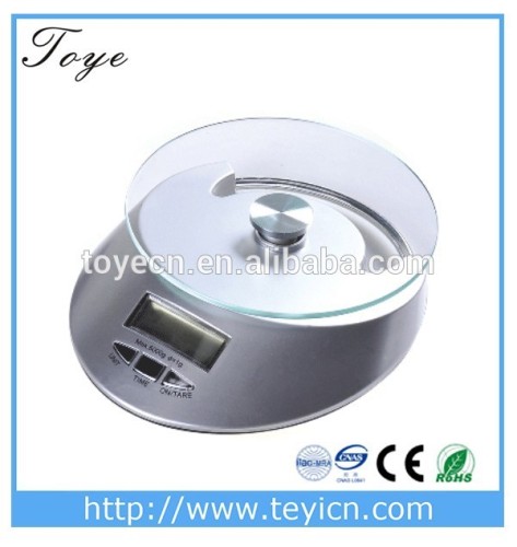 TY--801 Small electronic digital kitchen scale with glass roundness stock