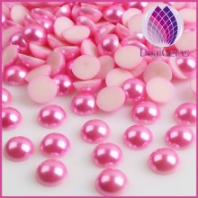 Flat back plastic half round pearl wholesale