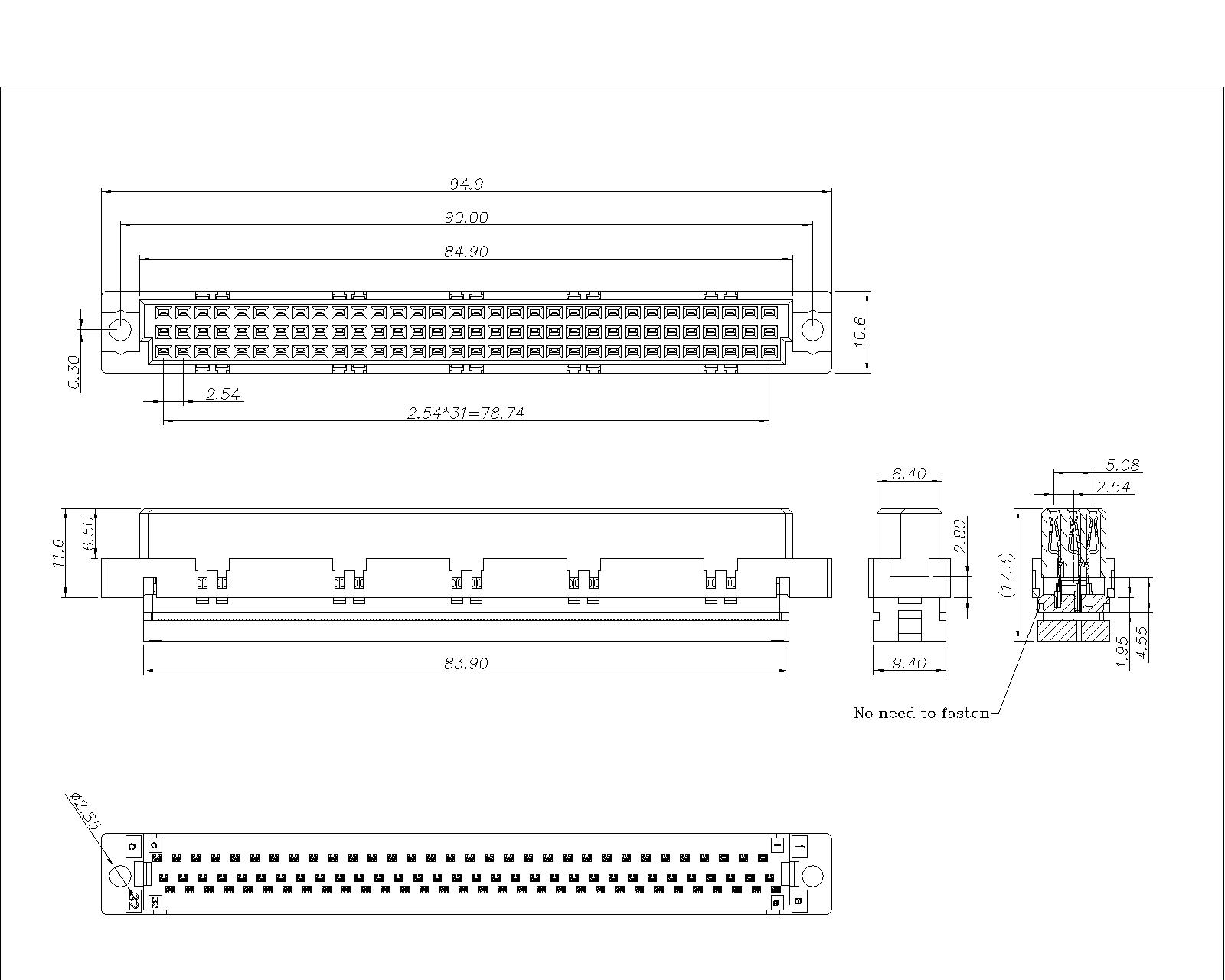 DID-96-XAA-3R DIN41612 Vertical Female Type I DID-96-XAA-3R DIN41612 Vertical Female Type I
