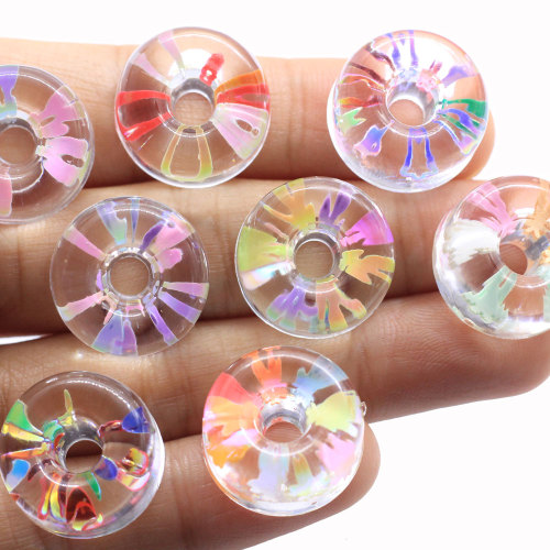 Hot Selling 100pcs / lot Schleim Charms Mixed Resin Candy Donut Perlen Schleim Perle Herstellung Lieferungen mit PVC Glitter gefüllte Haarnadel DIY