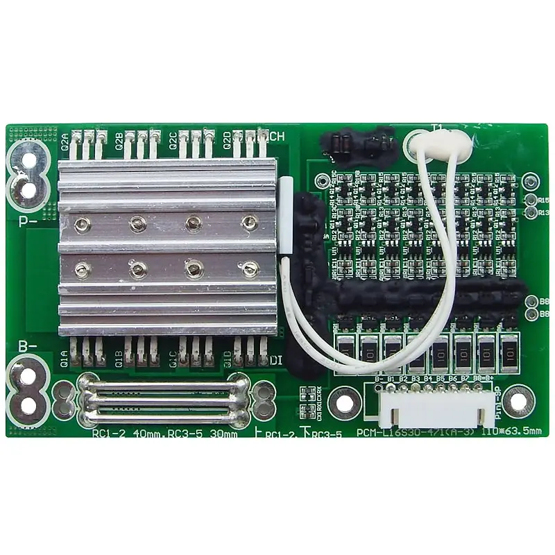 5s-16s 25A PCM BMS for 57.6V 59.2V Li-ion/Lithium/ Li-Polymer 48V 51.2V LiFePO4 Battery Pack Size L110*W63.5*T18mm PCM-L16s30-471 (A-3)