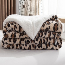 Printed Reversible Sherpa Blanket - Micro Plush Lamb Flannel Throw Fleece 100% Polyester