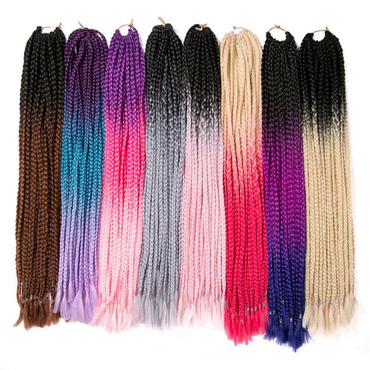 22inch Box Braids with Ends Fan Out Crochet Hair Braids Extension Synthetic Hair Darling Braids Wholesale