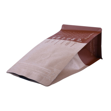 Bolsa de café con cremallera Kraft marrón de alta barrera, 12 oz
