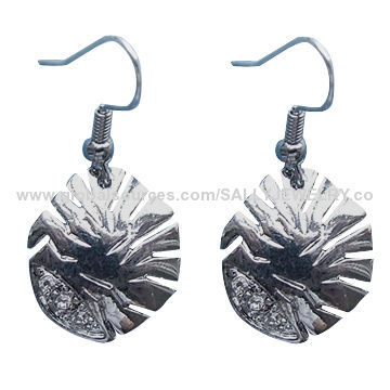 Fashion and Fancy Masquerade Stud Earring, Made of Metal/White Czechic Stone,OEM/ODM Orders Accepted