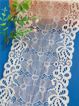 White Dress Material Flower Border Lace Trim Fabric
