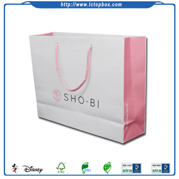 Colored paper printed bags with handles