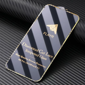 Premium Color Diamond Cut Lace Tempered Glass Screen Protector