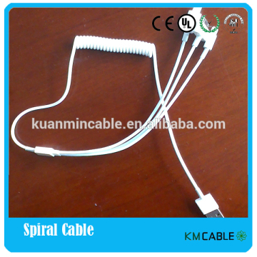 Telephone used mobile spiral cable station charging mobile cable