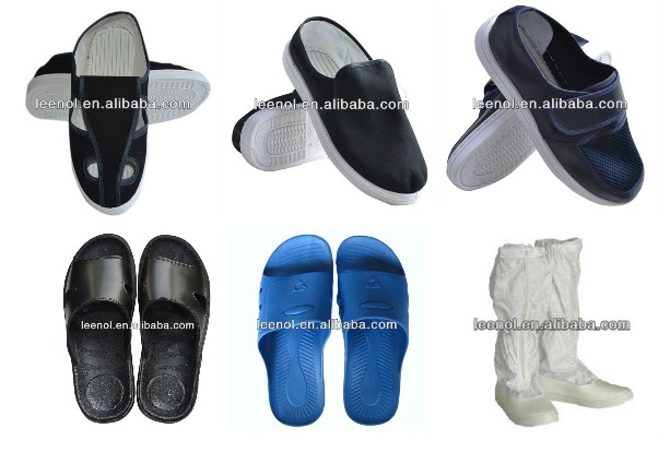 LN-7103 Hot Sale Cleanroom PU 4 Holes Lab ESD Canvas Shoes