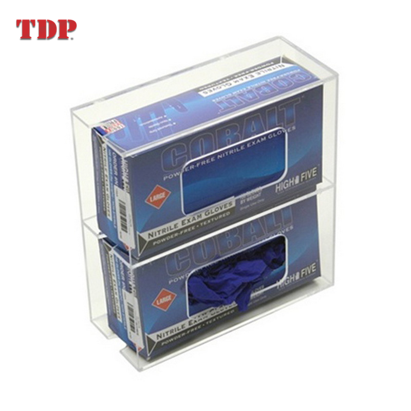 Wall Mounted Side Top Loading Single Double Triple Quad Display Holder Clear Latex Acrylic Glove Box Dispenser