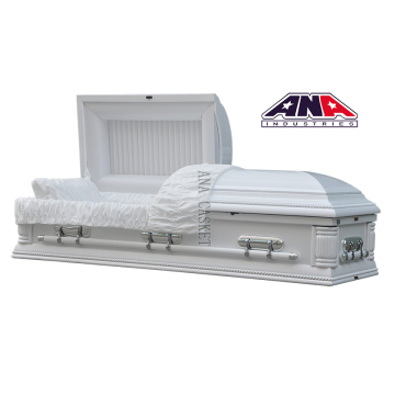 China Wholesale Cheap Wooden Home White Poplar Casket for the Dead