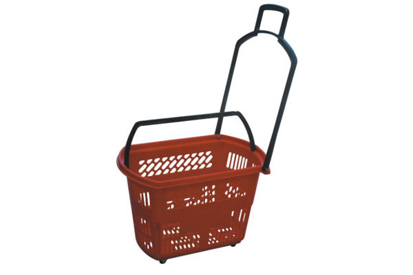 Folding Wholesale Collapsible Plastic Shopping Basket with Wheels