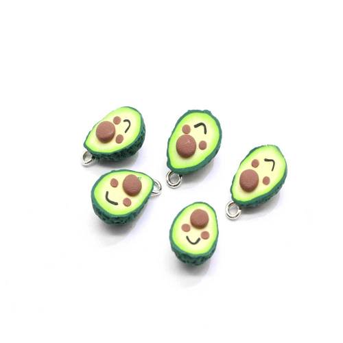 Kawaii Avocado Craft Ornement en argile polymère 3D pour boucle d&#39;oreille faisant un accessoire de porte-clés