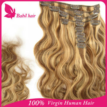unprocessed wholesale virgin brazilian hair triple weft clip in hair extension