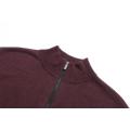 Pull homme tricoté à col montant et quart de zip