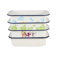 Rectangle Bakeware Comal Baking Ware BBQ Grill Cake Pan Enamel Ware