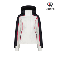 Womens stretch ski jacket with detachable hood
