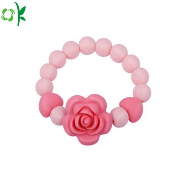 BPA-freie Blume Silikonperlen Armband für Baby / Mädchen