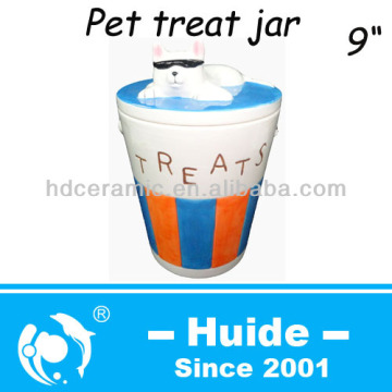 2014 Ceramic pet treat jars,cat food pot jars
