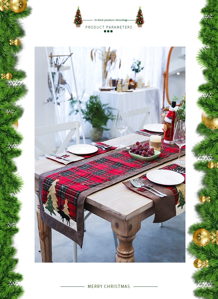 Professional christmas decoration tapestry ornament table runner