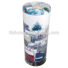 package round airtight tea tin box