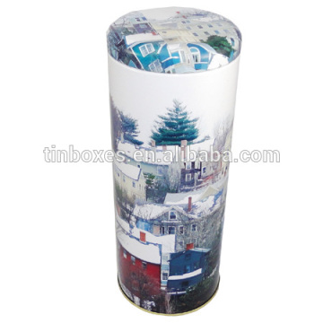 package round airtight tea tin box
