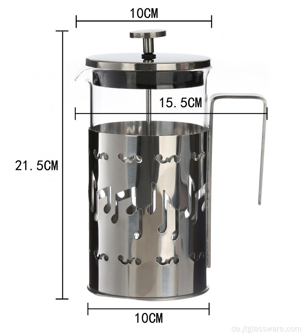 Französischer Kaffeepressenkolben aus Pyrexglas