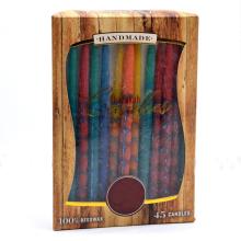 Classic Hand Dipped Colored Beeswax Chanukah Candles