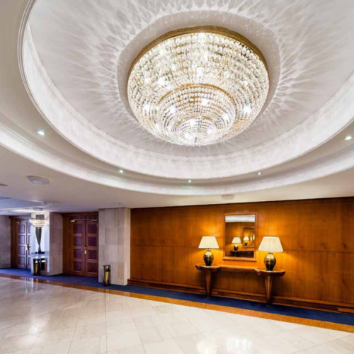 Lustre américain en cristal rond de projet de luxe de lobby d&#39;hôtel