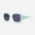 Square-shaped with 3D effect Acetate Unisex Sunglasses