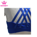 Blue female yoga bras